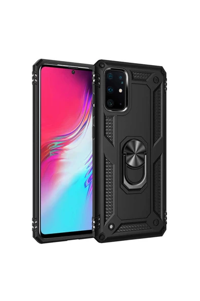 CEPCASE    Samsung Galaxy S20 Plus Kılıf Standlı Magnet Mıknatıslı Yüzük Armored Zırhlı Kapak