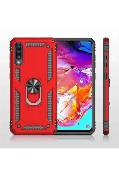 CEPCASE    Samsung Galaxy A30s Kılıf Standlı Magnet Mıknatıslı Yüzük Armored Zırhlı Kapak - Resim 4