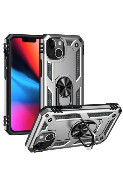 CEPCASE    Iphone 13 Kılıf Standlı Magnet Mıknatıslı Yüzük Armored Zırhlı Kapak ürün görseli