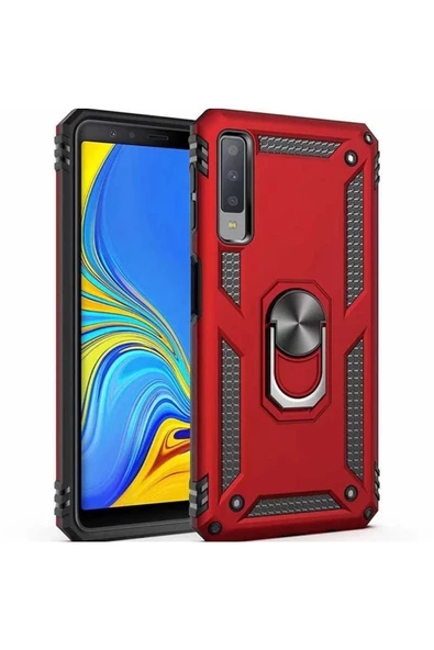 CEPCASE    Samsung Galaxy A7 2018 Kılıf Standlı Magnet Mıknatıslı Yüzük Armored Zırhlı Kapak ürün görseli