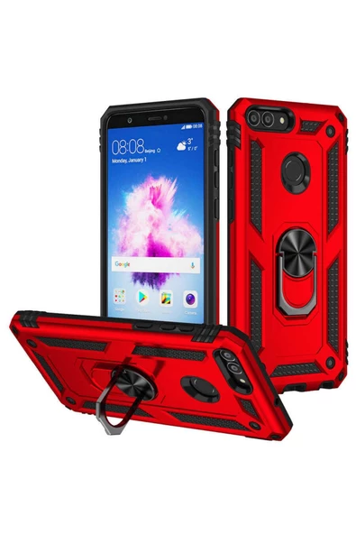 CEPCASE    Huawei P Smart Kılıf Standlı Magnet Mıknatıslı Yüzük Armored Zırhlı Kapak ürün görseli