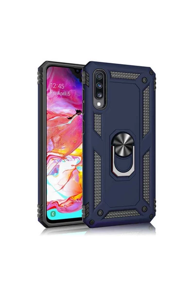 CEPCASE    Samsung Galaxy A30s Kılıf Standlı Magnet Mıknatıslı Yüzük Armored Zırhlı Kapak - Resim 2