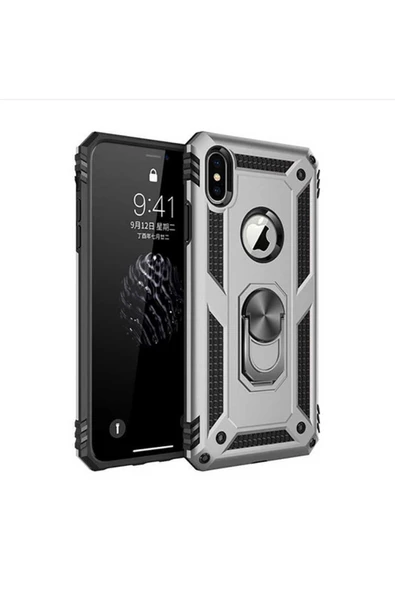 CEPCASE    Iphone Xs Max 6.5 Kılıf Standlı Magnet Mıknatıslı Yüzük Armored Zırhlı Kapak ürün görseli