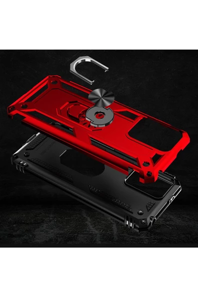 CEPCASE    Xiaomi Redmi Note 12 5g Kılıf Standlı Magnet Mıknatıslı Yüzük Armored Zırhlı Kapak - Resim 5