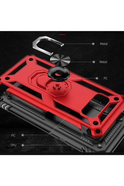 CEPCASE    Samsung Galaxy S8 Kılıf Standlı Magnet Mıknatıslı Yüzük Armored Zırhlı Kapak - Resim 4