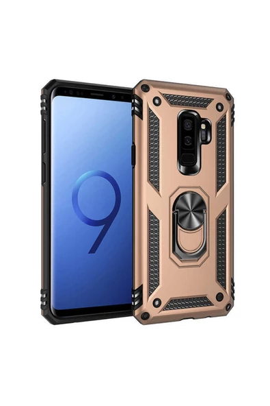CEPCASE    Samsung Galaxy S9 Plus Kılıf Standlı Magnet Mıknatıslı Yüzük Armored Zırhlı Kapak ürün görseli