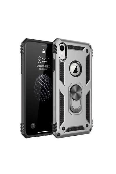 CEPCASE    Iphone Xr 6.1 Kılıf Standlı Magnet Mıknatıslı Yüzük Armored Zırhlı Kapak ürün görseli
