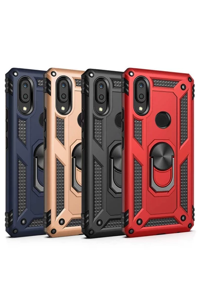 CEPCASE    Samsung Galaxy A20 Kılıf Standlı Magnet Mıknatıslı Yüzük Armored Zırhlı Kapak - Resim 6