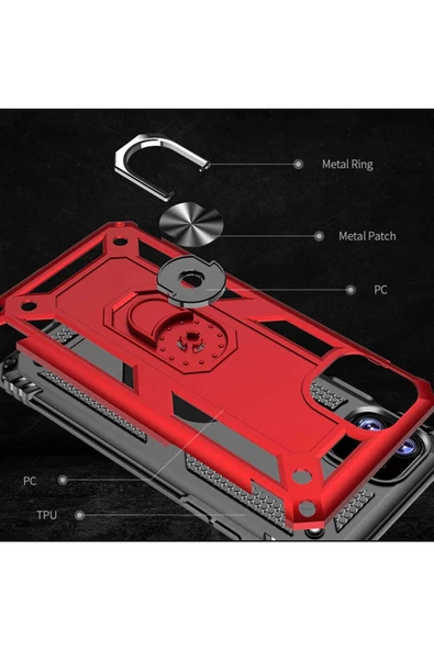 CEPCASE    Iphone 11 Kılıf Standlı Magnet Mıknatıslı Yüzük Armored Zırhlı Kapak - Resim 3