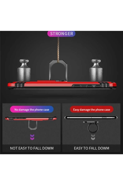 CEPCASE    Samsung Galaxy S10 Plus Kılıf Standlı Magnet Mıknatıslı Yüzük Armored Zırhlı Kapak - Resim 6