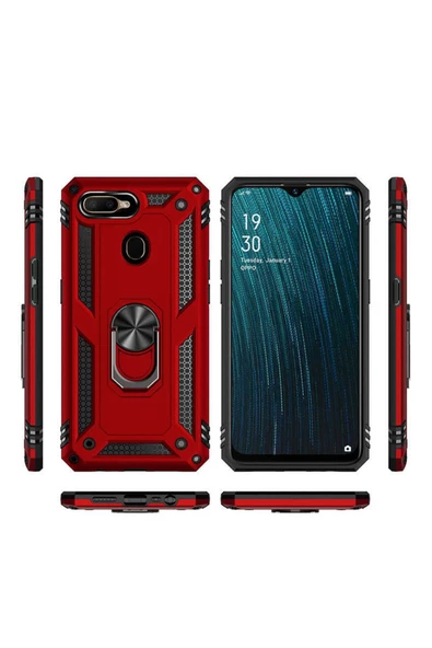 CEPCASE    Oppo A7x Kılıf Standlı Magnet Mıknatıslı Yüzük Armored Zırhlı Kapak - Resim 3