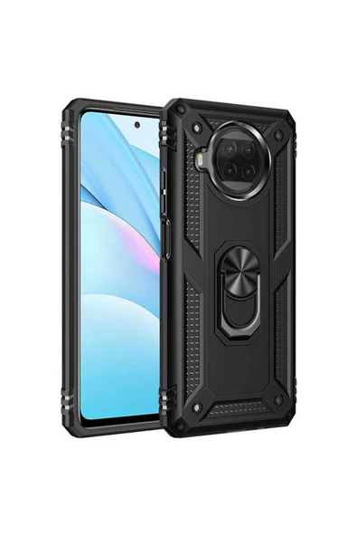 CEPCASE    Xiaomi Redmi Note 9 Pro 5g Kılıf Standlı Magnet Mıknatıslı Yüzük Armored Zırhlı Kapak ürün görseli