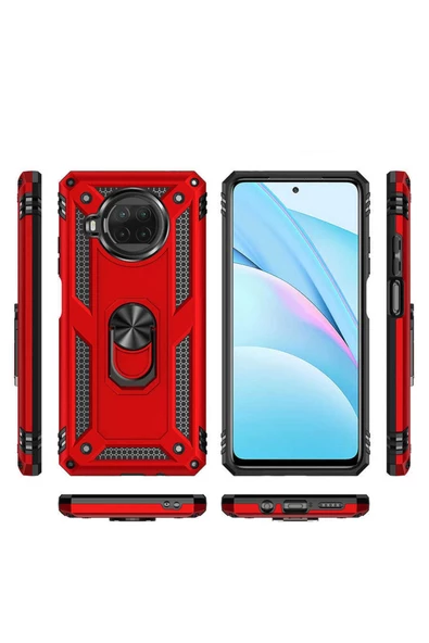 CEPCASE    Xiaomi Redmi Note 9 Pro 5g Kılıf Standlı Magnet Mıknatıslı Yüzük Armored Zırhlı Kapak - Resim 4