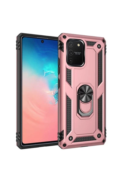 CEPCASE    Samsung Galaxy A91 (s10 Lite) Kılıf Standlı Magnet Mıknatıslı Yüzük Armored Zırhlı Kapak - Resim 2