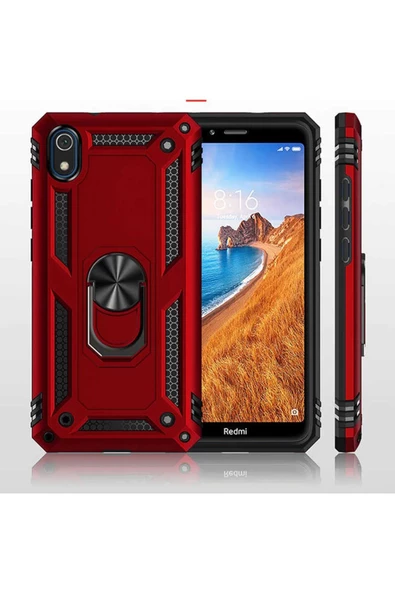 CEPCASE    Xiaomi Redmi 7a Kılıf Standlı Magnet Mıknatıslı Yüzük Armored Zırhlı Kapak - Resim 4