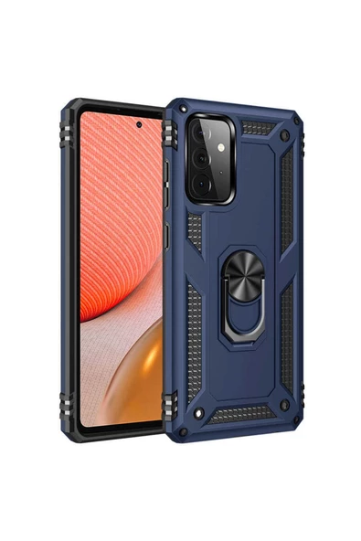 CEPCASE    Samsung Galaxy A72 Kılıf Standlı Magnet Mıknatıslı Yüzük Armored Zırhlı Kapak