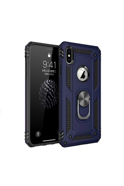 CEPCASE    Iphone Xs Max 6.5 Kılıf Standlı Magnet Mıknatıslı Yüzük Armored Zırhlı Kapak ürün görseli