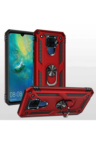 CEPCASE    Huawei Mate 30 Lite Kılıf Standlı Magnet Mıknatıslı Yüzük Armored Zırhlı Kapak - Resim 3