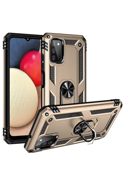 CEPCASE    Samsung Galaxy A03s Kılıf Standlı Magnet Mıknatıslı Yüzük Armored Zırhlı Kapak ürün görseli