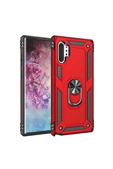 CEPCASE    Samsung Galaxy Note 10 Plus Kılıf Standlı Magnet Mıknatıslı Yüzük Armored Zırhlı Kapak ürün görseli