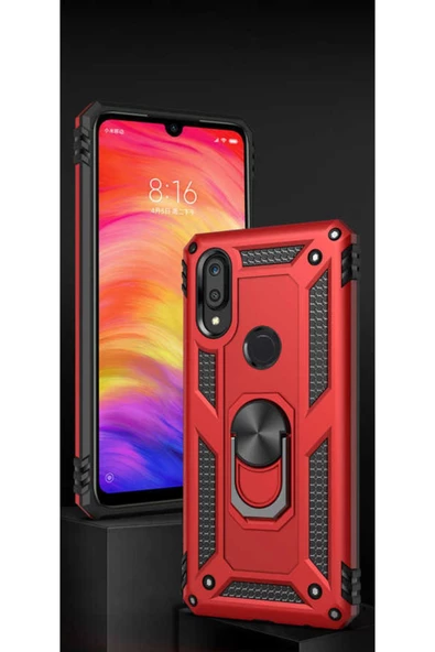CEPCASE    Samsung Galaxy A30 Kılıf Standlı Magnet Mıknatıslı Yüzük Armored Zırhlı Kapak - Resim 4