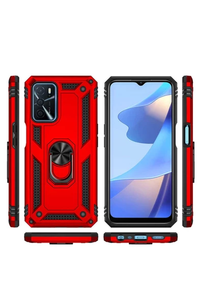 CEPCASE    Oppo A16 Kılıf Standlı Magnet Mıknatıslı Yüzük Armored Zırhlı Kapak - Resim 4
