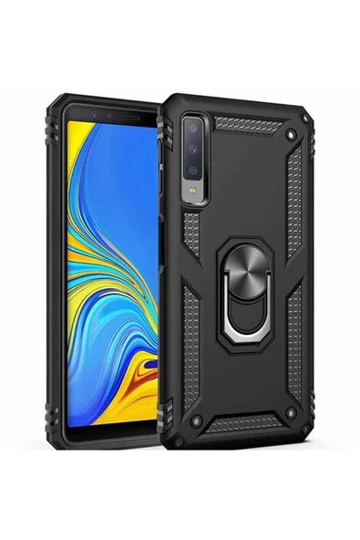 CEPCASE    Samsung Galaxy A7 2018 Kılıf Standlı Magnet Mıknatıslı Yüzük Armored Zırhlı Kapak ürün görseli