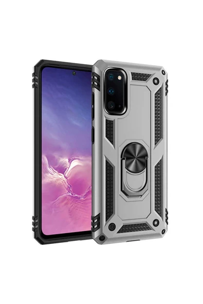 CEPCASE    Samsung Galaxy S20 Kılıf Standlı Magnet Mıknatıslı Yüzük Armored Zırhlı Kapak ürün görseli