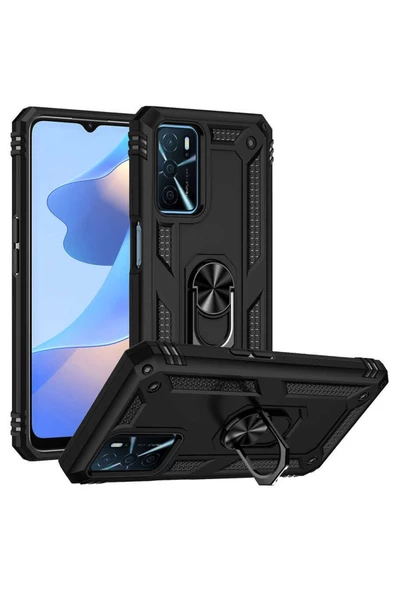 CEPCASE    Oppo A16 Kılıf Standlı Magnet Mıknatıslı Yüzük Armored Zırhlı Kapak ürün görseli