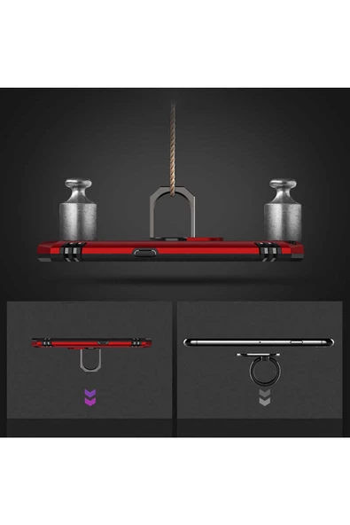 CEPCASE    Samsung Galaxy S20 Kılıf Standlı Magnet Mıknatıslı Yüzük Armored Zırhlı Kapak - Resim 4