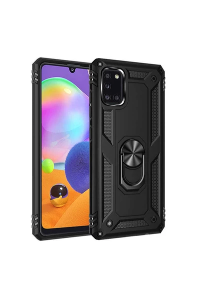 CEPCASE    Samsung Galaxy A31 Kılıf Standlı Magnet Mıknatıslı Yüzük Armored Zırhlı Kapak ürün görseli