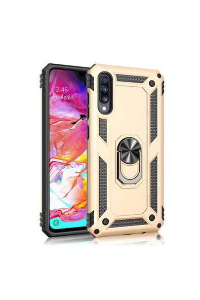 CEPCASE    Huawei P Smart Pro 2019 Kılıf Standlı Magnet Mıknatıslı Yüzük Armored Zırhlı Kapak