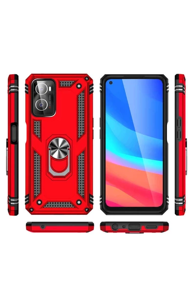 CEPCASE    Oppo A96 4g Kılıf Standlı Magnet Mıknatıslı Yüzük Armored Zırhlı Kapak - Resim 6