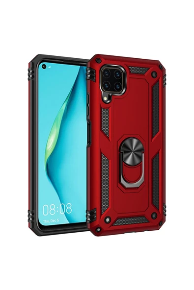 CEPCASE    Huawei P40 Lite Kılıf Standlı Magnet Mıknatıslı Yüzük Armored Zırhlı Kapak ürün görseli