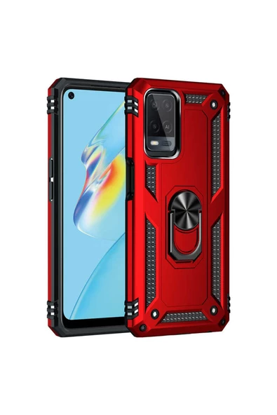 CEPCASE    Oppo A54 4g Kılıf Standlı Magnet Mıknatıslı Yüzük Armored Zırhlı Kapak - Resim 3