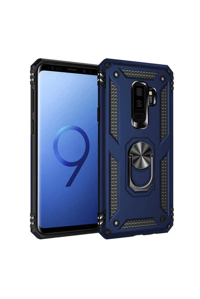 CEPCASE    Samsung Galaxy S9 Plus Kılıf Standlı Magnet Mıknatıslı Yüzük Armored Zırhlı Kapak - Resim 2