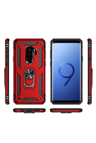 CEPCASE    Samsung Galaxy S9 Plus Kılıf Standlı Magnet Mıknatıslı Yüzük Armored Zırhlı Kapak - Resim 4