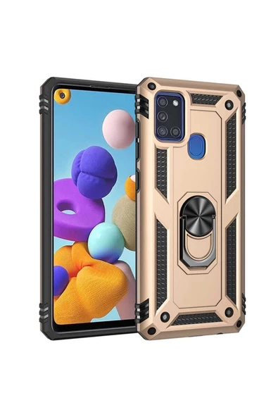 CEPCASE    Samsung Galaxy A21s Kılıf Standlı Magnet Mıknatıslı Yüzük Armored Zırhlı Kapak ürün görseli