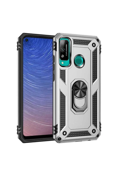 CEPCASE    Huawei P40 Lite E Kılıf Standlı Magnet Mıknatıslı Yüzük Armored Zırhlı Kapak ürün görseli
