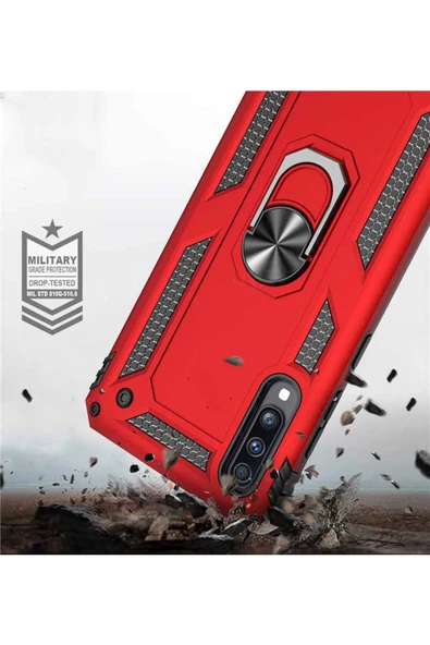 CEPCASE    Huawei P Smart Pro 2019 Kılıf Standlı Magnet Mıknatıslı Yüzük Armored Zırhlı Kapak - Resim 6
