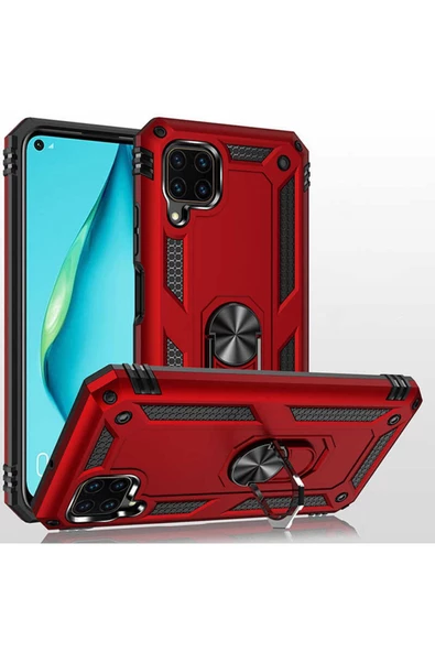 CEPCASE    Huawei P40 Lite Kılıf Standlı Magnet Mıknatıslı Yüzük Armored Zırhlı Kapak - Resim 5
