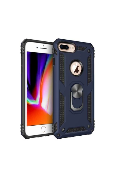 CEPCASE    Iphone 7 Plus Kılıf Standlı Magnet Mıknatıslı Yüzük Armored Zırhlı Kapak