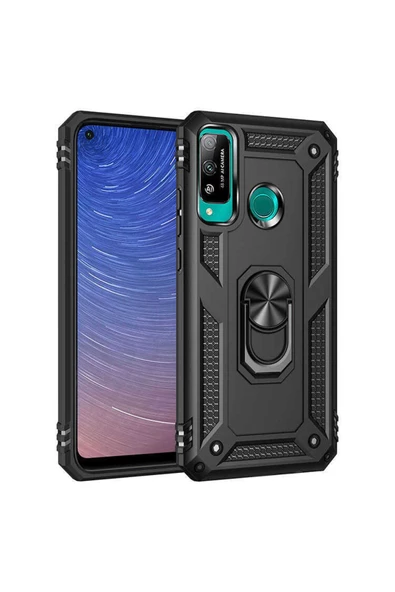 CEPCASE    Huawei P40 Lite E Kılıf Standlı Magnet Mıknatıslı Yüzük Armored Zırhlı Kapak ürün görseli