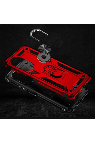 CEPCASE    Huawei Nova 9 Se Kılıf Standlı Magnet Mıknatıslı Yüzük Armored Zırhlı Kapak - Resim 5