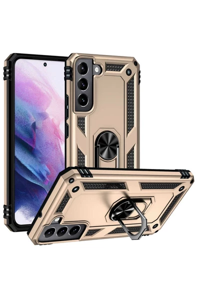 CEPCASE    Samsung Galaxy S22 Plus Kılıf Standlı Magnet Mıknatıslı Yüzük Armored Zırhlı Kapak ürün görseli
