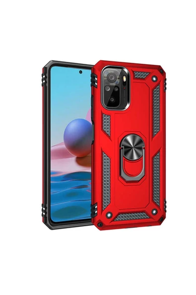 CEPCASE    Xiaomi Poco M5s Kılıf Standlı Magnet Mıknatıslı Yüzük Armored Zırhlı Kapak - Resim 4