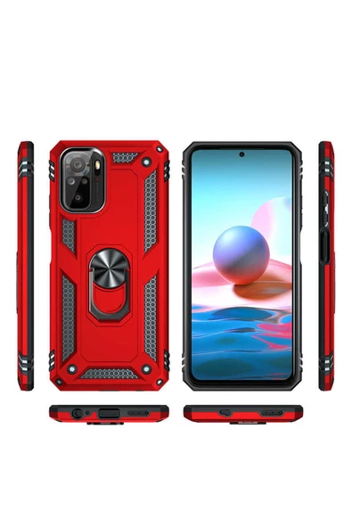 CEPCASE    Xiaomi Poco M5s Kılıf Standlı Magnet Mıknatıslı Yüzük Armored Zırhlı Kapak - Resim 5
