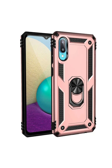 CEPCASE    Samsung Galaxy A02 Kılıf Standlı Magnet Mıknatıslı Yüzük Armored Zırhlı Kapak ürün görseli