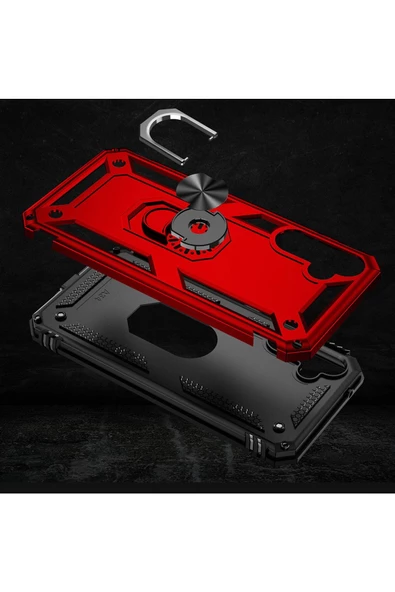 CEPCASE    Samsung Galaxy A54 Kılıf Standlı Magnet Mıknatıslı Yüzük Armored Zırhlı Kapak - Resim 3