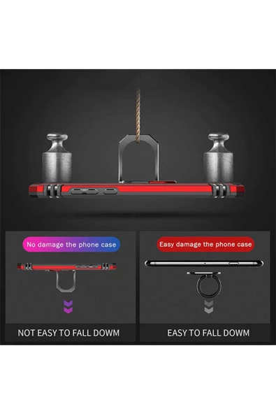 CEPCASE    Samsung Galaxy A20s Kılıf Standlı Magnet Mıknatıslı Yüzük Armored Zırhlı Kapak - Resim 3